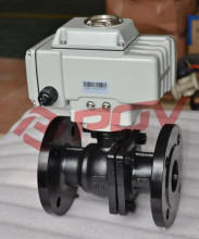 Carbon steel 2 way floated flanged electric actuated vall valve