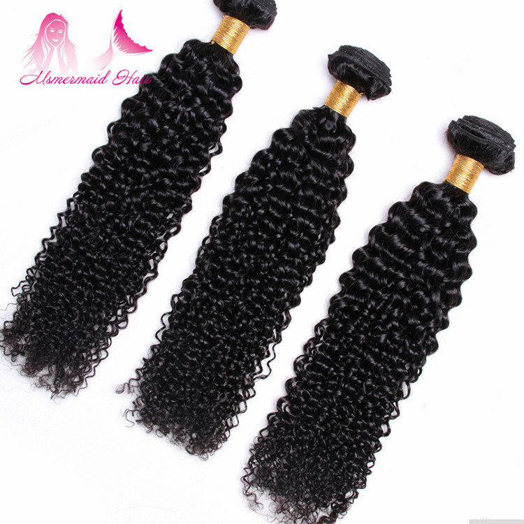 Hot sale high quality virgin malaysian hair weave natural raw kinky curly hair 3 bundles with 4*4 lace closure