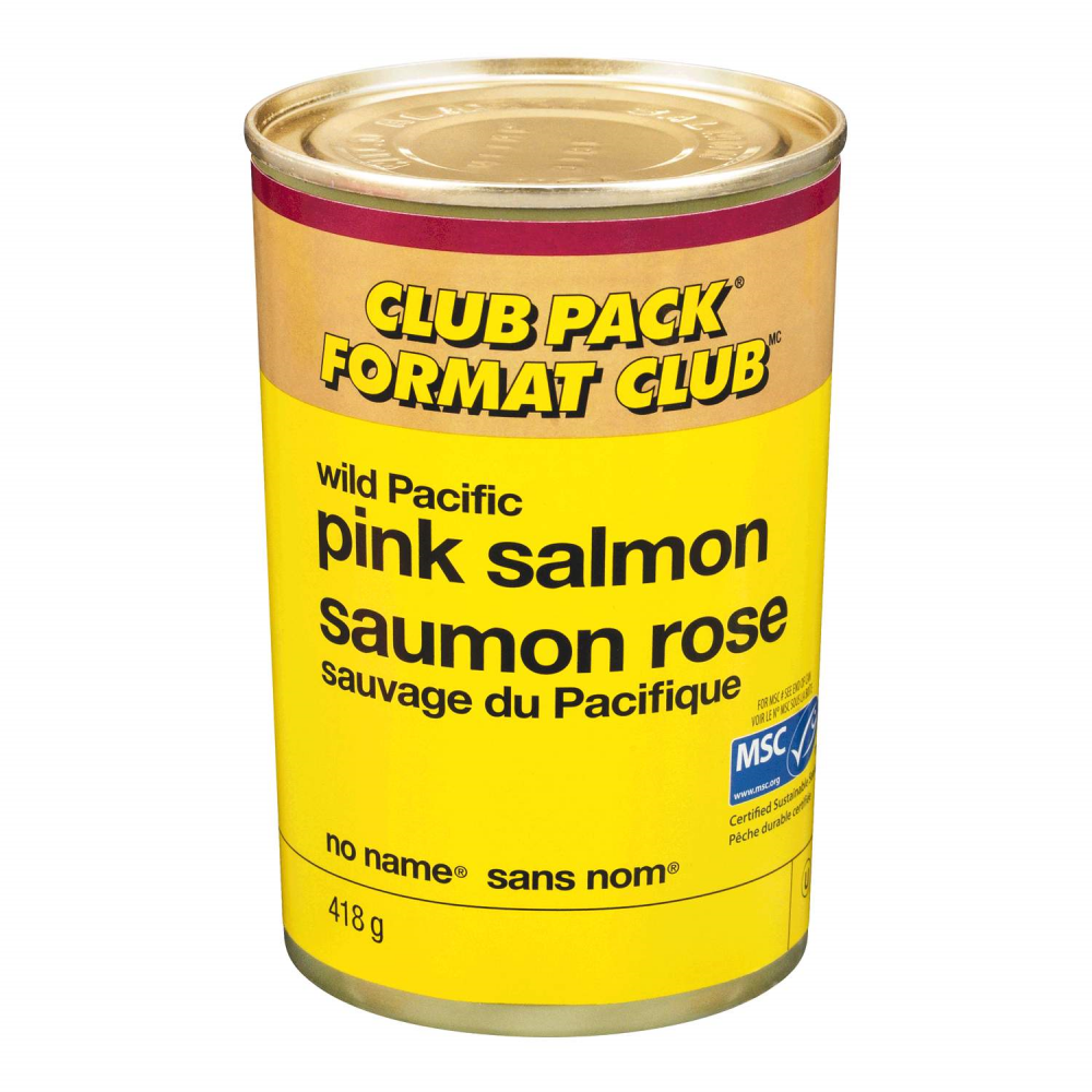 سمك السلمون الوردي المعلب في محلول ملحي