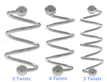 Steel Ear Cartilage Spiral Barbell with Twists