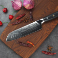 Couteau Santoku à 67 couches de carbone japonais damas