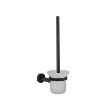 Contemporary Solid Brass Matt Black Toilet Brush Holder