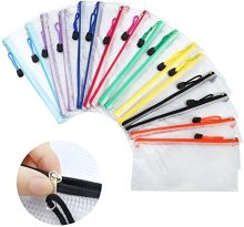 Waterproof Zipper Pouch with Mesh Window for Documents and Pencils