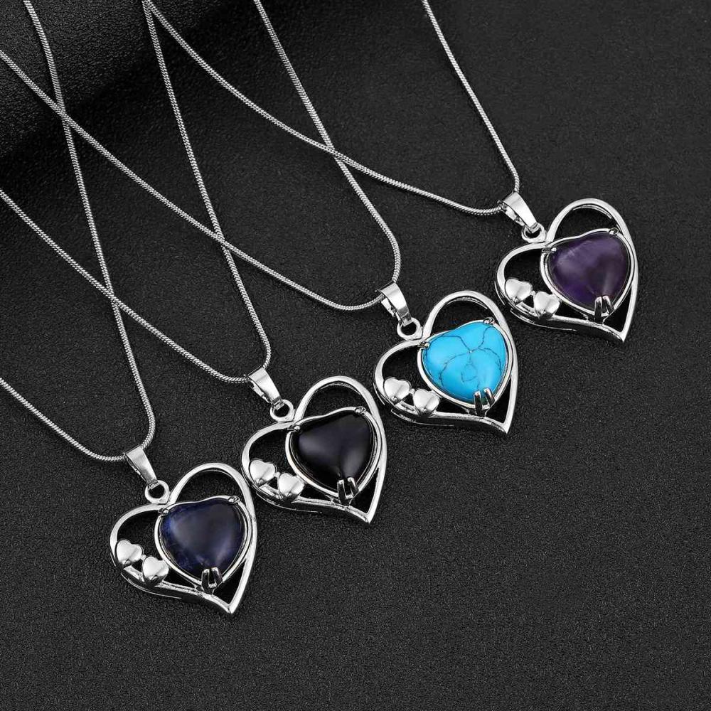 Love Heart Stone Stone Pendant за создание ювелирного ожерелья