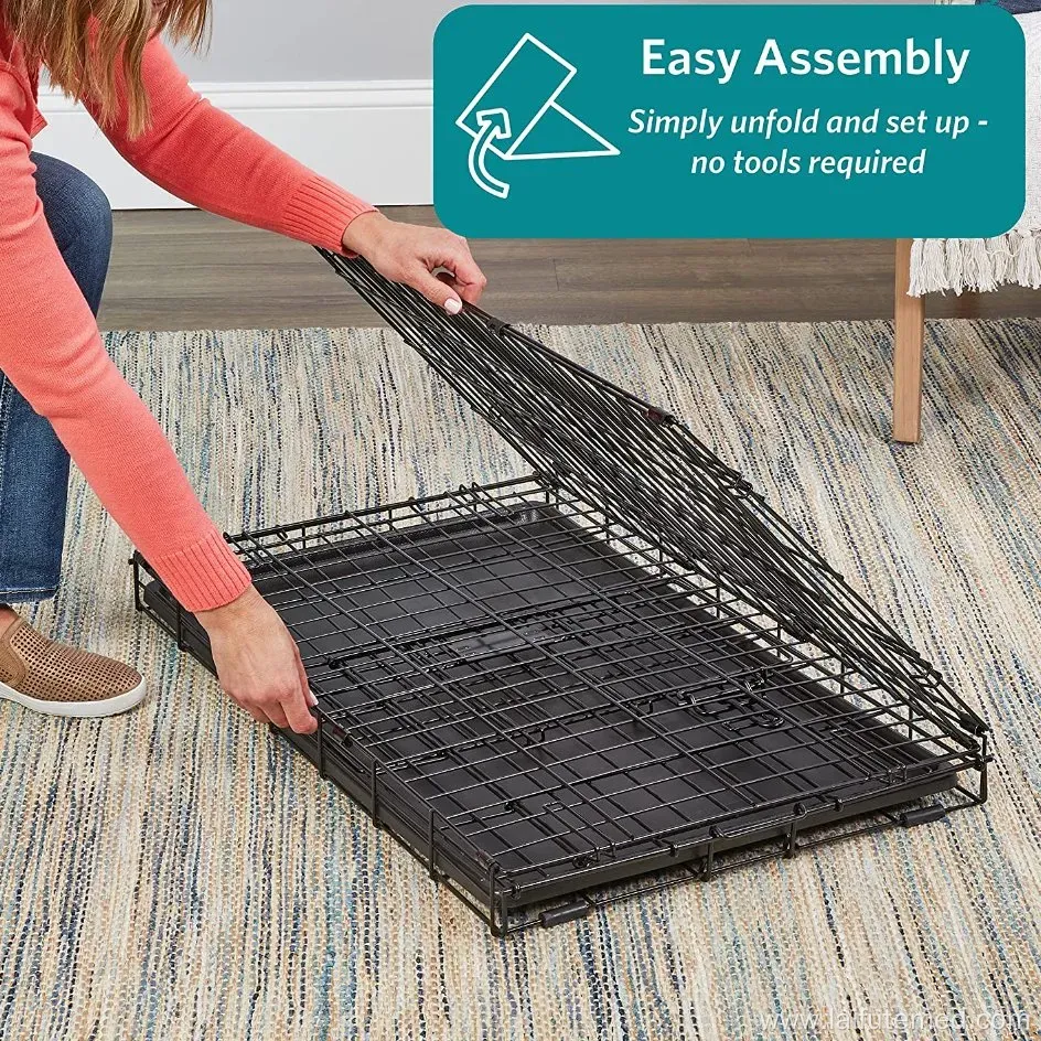 Collapsible Double Doors 18 Inch Tray Dog Crate for Pet Traveler