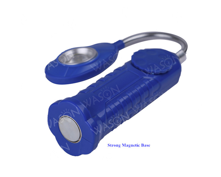 New Popular Free Rotation Gooseneck Dimmable Magnetic Cob Wide Beam Flexible Led Working Light AAA Battery Operated Torch Light
