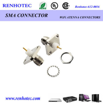 Nickel Plated Jack SMA Flange SMA Cassis Mount Connector