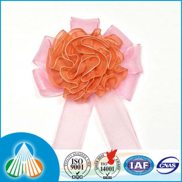 Curling organza flower ribbon bow for decoration