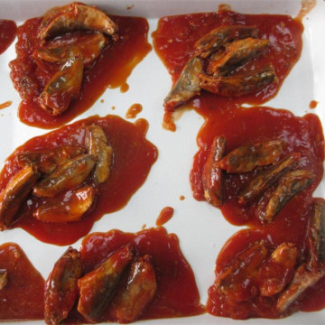 Canned Mackerel Fish In Hot Tomato Sauce