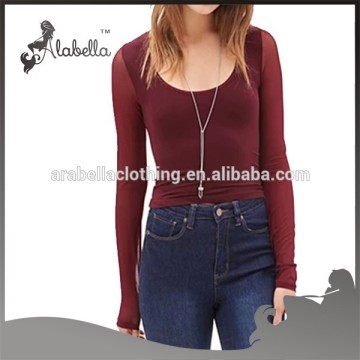 New fashion girls tops and jeans photos Sexy long sleeve tops