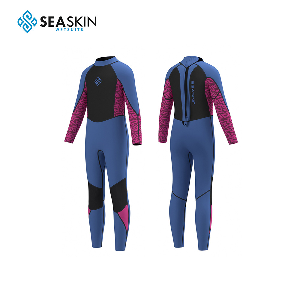 Seaskin Girls 3/2 Neoprene Back Zip Wetsust للرياضات المائية