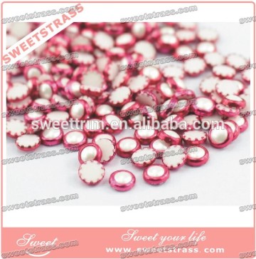 Hot fix Red Rim Pearl for wedding, hotfix Rim Pearl