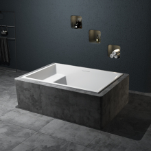 Built-In Artificial Stone Resin Bathtub Drop In Bath Tub
