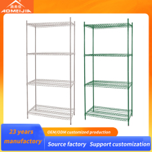 Powder Coated Green 4 Tier Wire Shelving