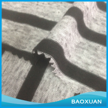 85%Polyester 15%linen t/l 30S black stripes single jersey fabric for shirts