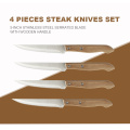 4 pcs steak knife set with wood handle