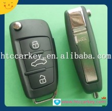 flip key remote 3 button Car key shell for AUDI