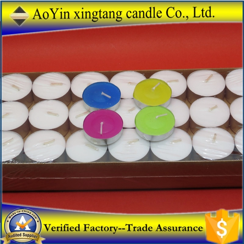 Decorative White and Color Paraffin Wax Candle Tea Light