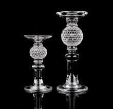 table decor tall clear glass candle holders