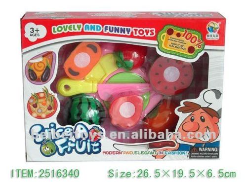 Kids Plastic Slice Fruit Toy, Fruit Slice Plastic Toy, Cut Fruit Toy, Toy Food Pretend Play Set