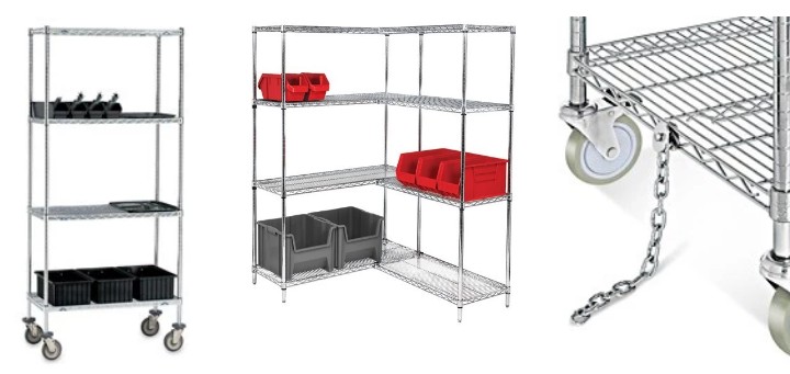 Chrome Wire Mesh Shelf Metal Wire Shelves ESD Wire Trolley