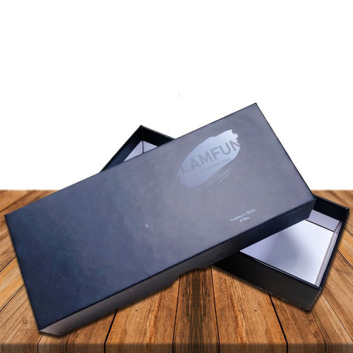 Rectangular Black Paper Gift Box Shirt Packaging