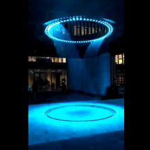 water fountain with lights