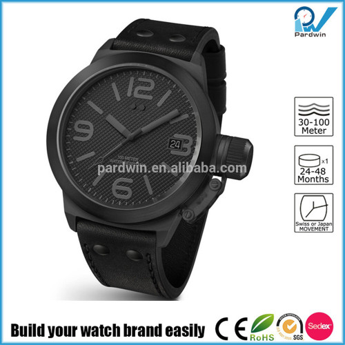 Build your watch brand easily man stainless steel watch faces sapphire big case calendar function