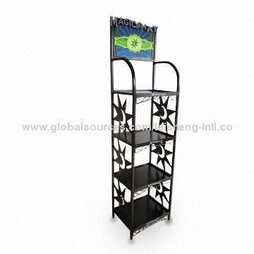 POP Displays with 4 Shelves and T1.2mm Steel Tubing, Measures 22.7 x 12.25 x 77 Inches