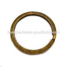 Fashion High Quality Metal Flat Antique Brass Key Ring