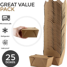 Envases de comida Caja de papel Kraft reciclable para microondas