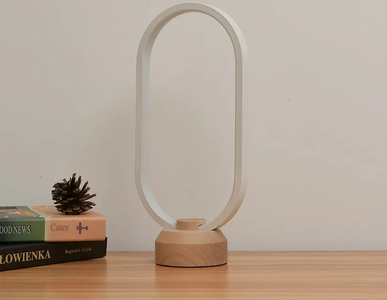 Best Birthday Present Wooden Night Light Modern Style Wood Bedside Table Lamp