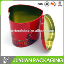 romantic heart shaped gift tin box for chocolate packing