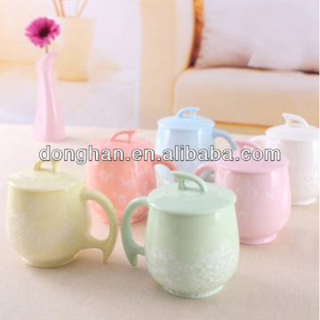 china manufacture stoneware glazed mugs with lid for gift or promotion