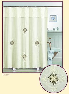 Taping Embroidery Shower Curtain