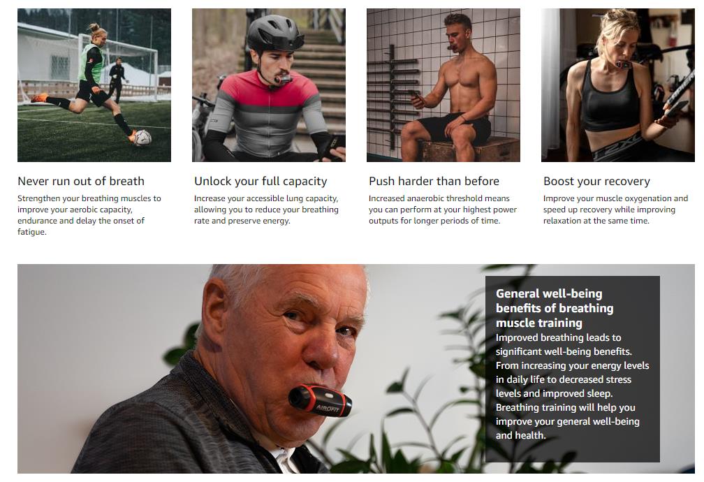 Breathing Exercise Device Guided Smart Breathing Trainer Muscle Trainer for Enhanced Lung Capacity Physical Performance