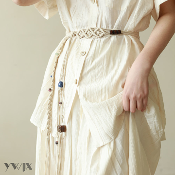 Wax rope hand-woven thin waist chain