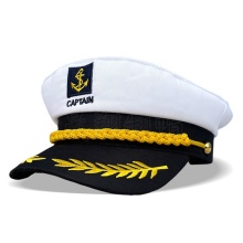 Adult Adjustable Sailor Captain Hat with Navy, Marine, Admiral Embroidery for Yacht, Boat, and Ship Themed Costumes