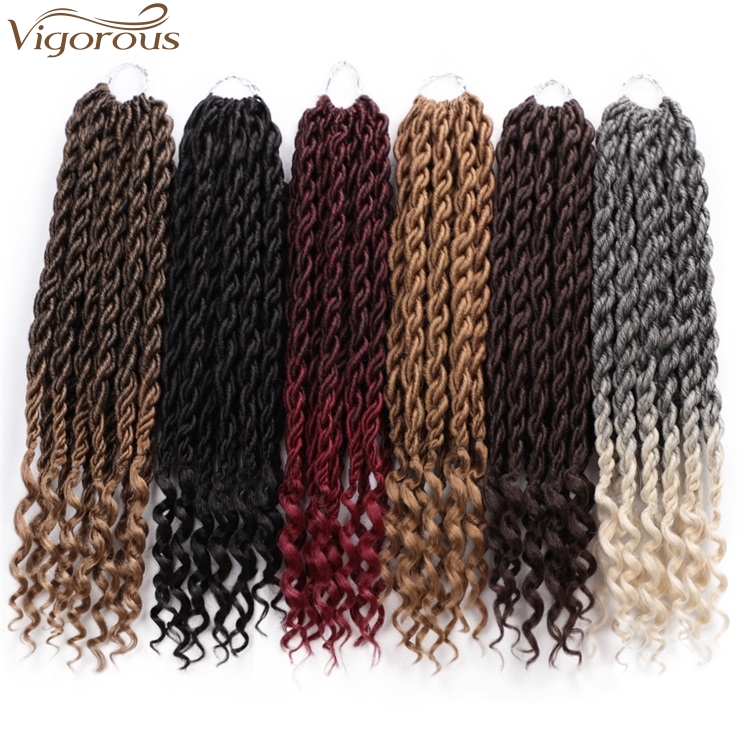Vigorous High Temperature 14 Inch Crochet Hair Box Braids Curly Ends Ombre Synthetic Hair Extension For Black Women