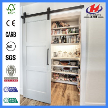 *JHK-French Barn Doors White Interior Glass Panel Door Folding French Doors