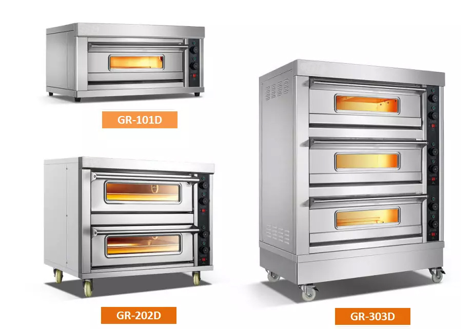 Kitchen Equipment Commercial Pizza Baking Equipment Stainless Steel 3 Layer Stone Electric Oven