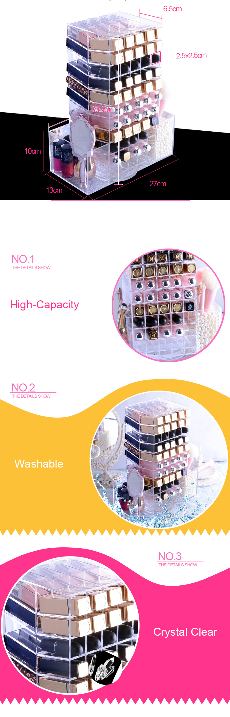 Large Capacity 110pcs Lipsticks Storage Rack