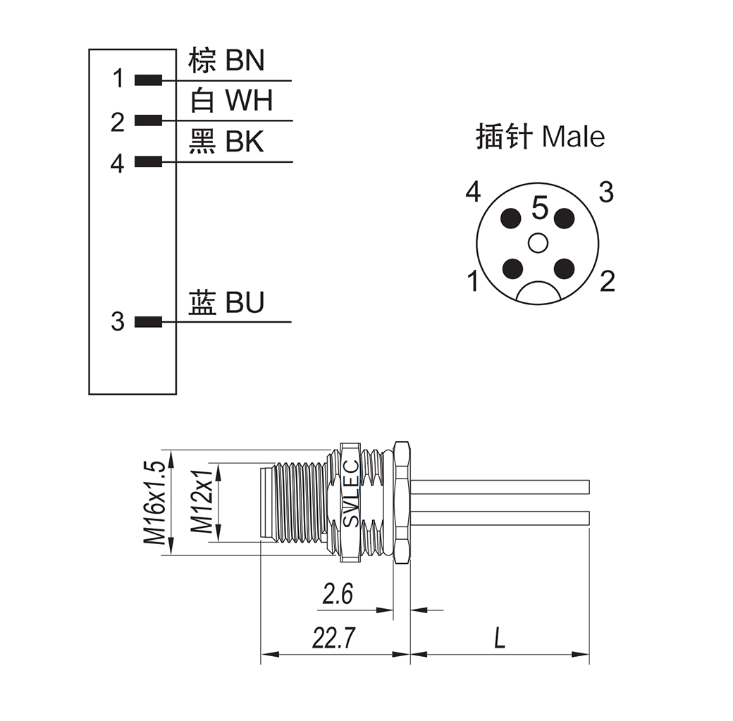  M12 plate connector after installation