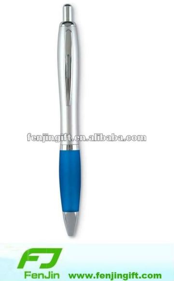 Plastic ball pen with metal clip