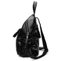 Drawstring waterproof woman fashion leather backpack