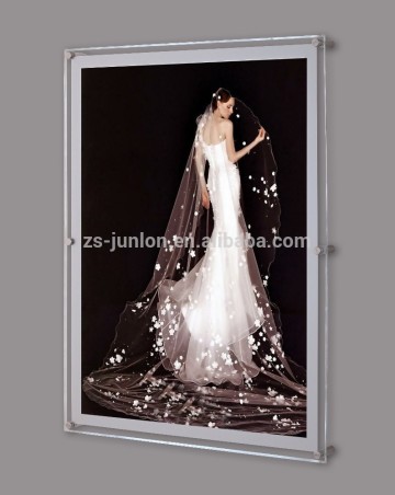 Crystal frame Silver wedding picture frame with LED lights