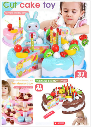 37/17pcs Cake Toy Kitchen Toys Kid Pretend Role Play Toys Kitchen Food Pretend Play Cutting Fruit Birthday Toys Educational Toy