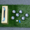 Chrome Bocce Ball Set in Wooden Box