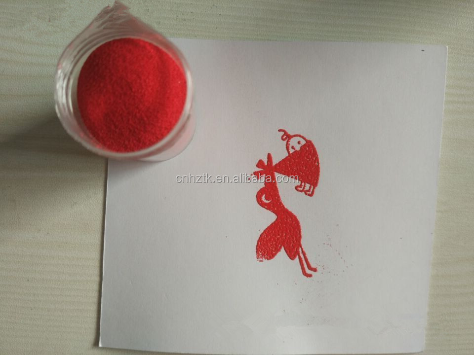 Heat colorful embossing powder for card scrap booking