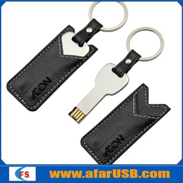 New style keychain leather USB flash drive with high speed usb 4gb 8gb 16gb 32gb
